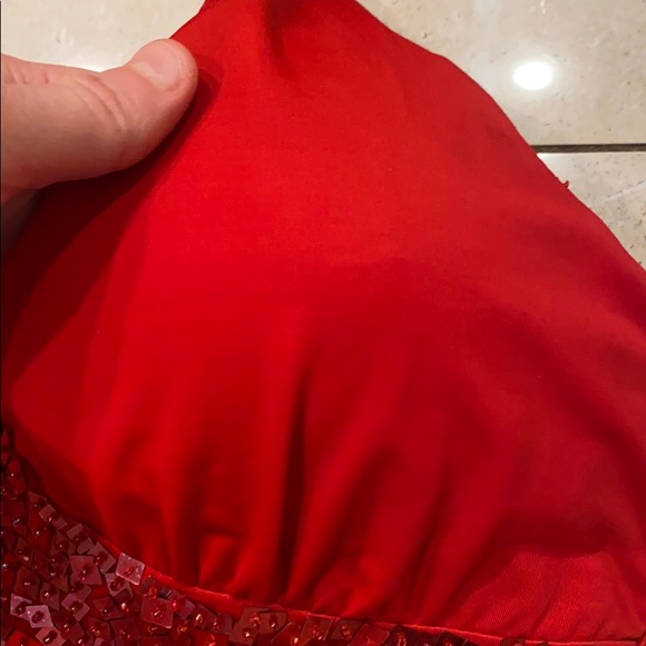 Red halter dress - Picture 3 of 6